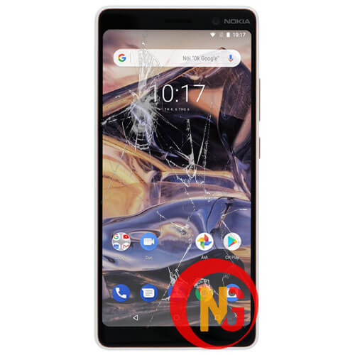 Màn hình Nokia 7.1 bị bể nát