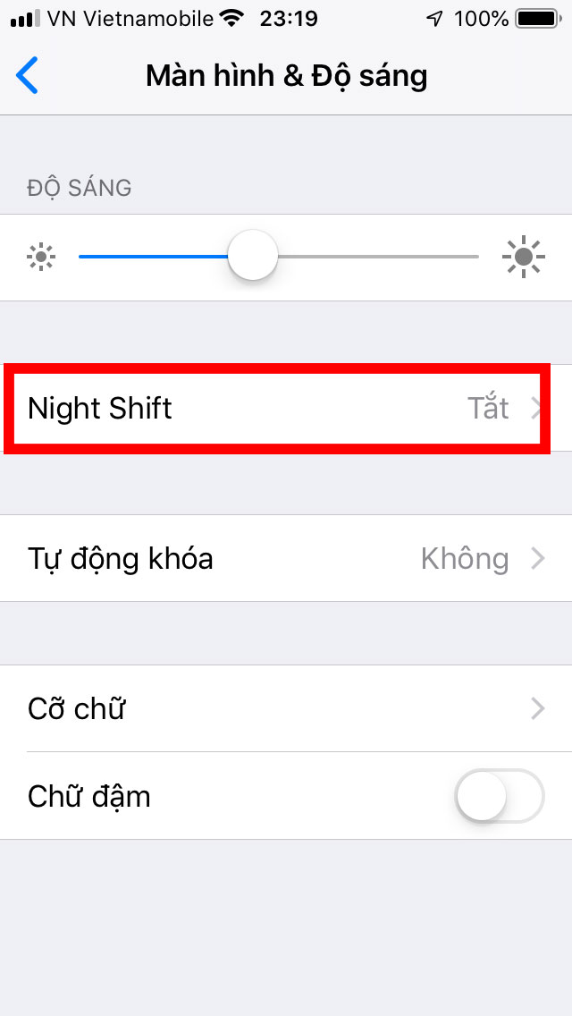Hướng dẫn bật chế độ night shift trên Iphone