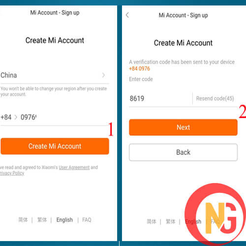 Nhập số điện thoại và mã code để đăng kí Nhập số điện thoại và mã code để đăng kí