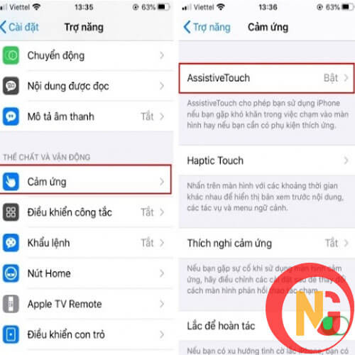 Bật Assistive Touch