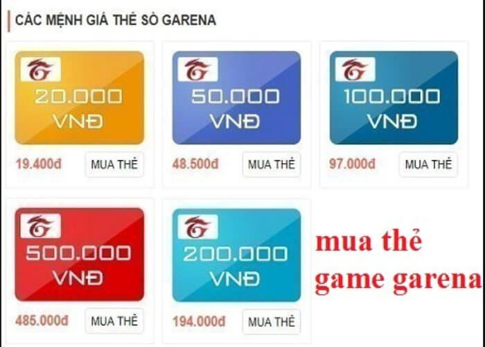 Nạp thẻ game Garena bằng card điện thoại